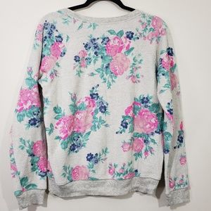 American Eagle Bright Pink Floral Sweatshirt, sz M
